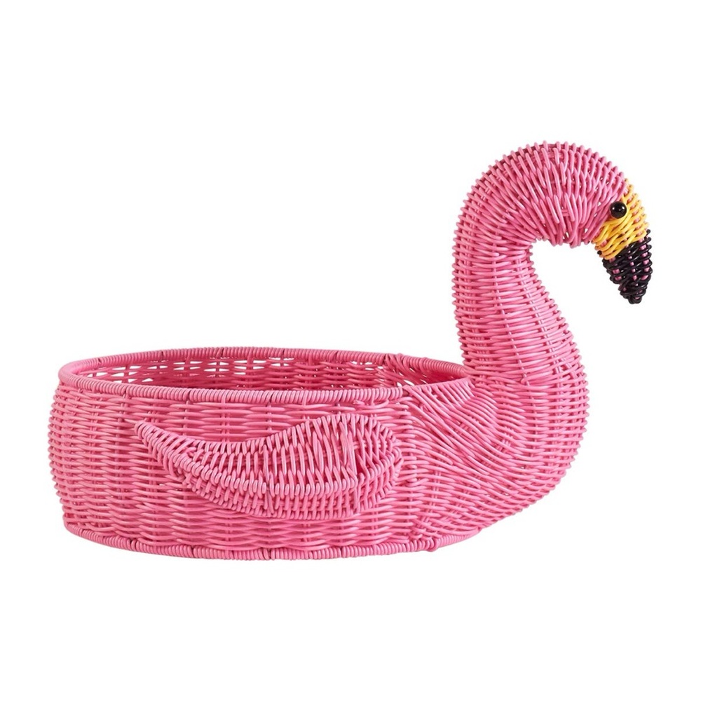 Large flamingo wicker basket Ciroa 18” Spring Seasonal